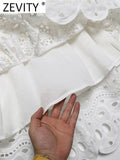 Women Fashion Hollow Out Embroidery Casual White A Line Skirt Faldas Mujer Female Side Zipper Chic Midi Vestidos