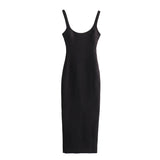 New Spring Style Solid Color Medium And Long Version Suspender Dress