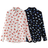 Spring Printed Slim Shirt 2328004 Printed Half Skirt