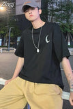 Sleeve T-shirts Printed Reflective Couples Harajuku Streetwear Hip-hop Stylish Simple Korean Popular Unisec Clothes