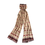 Zingj Net Red With Floral Jumpsuit Sexy Wood Ear A Word Shoulder Thin Vacation Trip Pat Wide Leg