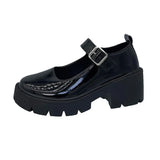 Zingj Mary Jane Shoes With Thick Soles Of Muffins 2023 New Style Four Seasons Fashion Almost Thin Leather