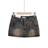 Cowboy Girl Retro High Waist Slimming Hip Women's Long Culottes Denim