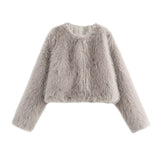 New Artificial Fur Effect Short Fashion Jacket