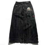 Zingj Year's Hot Classic Retro Y2K Loose Letter Jeans High Street Leisure Punk Style Is Wide. 211-1-Outfit