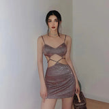 Zingj Summer New Women's Fashion Hollow-Out Crop Slim Evening Dress Dress