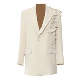 New Overweight Worker Butterfly Burning Flowers Loose-Render Version Of The Blazer Top