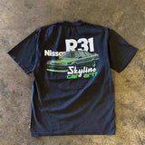New Summer Retro Printing Short-Sleeved Women's 100 Cotton Loose Graffiti Printing Design Niche