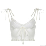 Zingj Girl Sexy Lace Splicing Low Collar Sling Bottom Small Tank Top Female 2024 Summer New Short