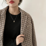 Velvet Black Bottomed Shirt For Women To Wear A New Korean Version Of Foreign Style Round Collar Slim Long-Sleeved Sanded Wool Warm Blouse In Autumn And