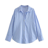 New Multi-Color Loose Casual Version Of Poplin Long-Sleeved