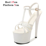 2022 New Brand Women Sandals Summer Shoes Sexy Thick High Heels Platform Dress Party Wedding Shoes Woman Pumps Stripper