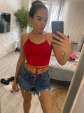 Sexy Women Vest Crop TopSleeveless Tanks Beach Women Sports Tank Tops Bodycon Party Backless Spaghetti Straps