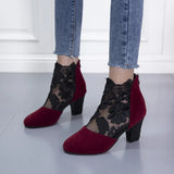 Zingj Gauze High-Heeled Sandals Women's Large-Size Fashion Round Heels Roman
