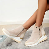 Large-Size Boots Children 2025 Autumn And Winter New Sports Wind Round Head Side Zippered Women's Snow