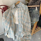 Thin Plaid Long-Sleeved Women's Coat Summer New Design Sunscreen Cardigan Loose Shirt