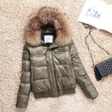 Winter Big Raccoon Feather Collar Down Jacket Female Short Yao Di Slim Add Thick Show Thin Waist Coat Tide-Outfit