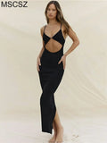 White Cut Out Maxi Dresses For Women Spaghetti Strap Backless Sexy Beach Dress Boho Long Summer Dress 2022 Party