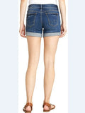 Summer Women's Casual Straight Tube Hem Retro Blue Denim Shorts Shorts-Outfit