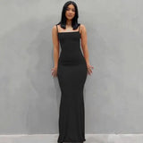 Sleeveless Bodycon Long Skims Dress Women Off The Shoulder Sexy Slim Backless Maxi Dresses Summer Vestidos Mujer