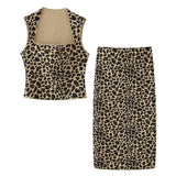 Summer Animal Print Knitted Blouse 5584202 Half Skirt