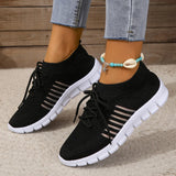 43-Yard Single-Shoe Lace Mesh Sneakers Women's Version Of Lightweight Flat-Bottomed Large-Size
