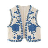New Simple Embroidered Cardigan Vest