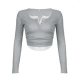 Zingj Wind Foundation Head Fake Two Tops Autumn 2024 New Hottie Slim Bottom Long-Sleeve