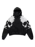 Vintage Gothic Skeleton Hoodie Autumn And Winter Hip Hop Long-Sleeved Coat Loose Hooded
