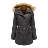 Winter Jacket Women Parka Fashion Long Coat Wool Liner Hooded Parkas Slim With Fur Collar Warm Snow Wear Padded