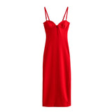New Street Style Slim And Slim Medium And Long Version Suspender Dress