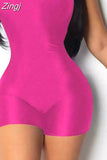 2023 New Women Sleeveless U-Neck Solid Bodycon Playsuit One-piece Clubwear Sport Short Jumpsuit Romper Leotard