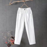 Linen Summer Loose Slimming Straight Ankle-length