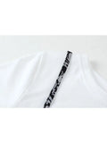 Style Fake 2 Piece Irregular Suspender T Shirt Women Summer 2023 Casual O Neck Short Sleeve Back Hollow Design Lady