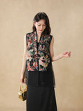 Chinese Style Chinese Style Tang Dynasty Black Waistcoat Women's Summer Vest Unique Super Beautiful Jacket