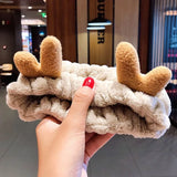 New OMG Letter Coral Fleece Wash Face Bow Hairbands For Women Girls Headbands Headwear Hair Bands Turban Hair