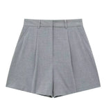 New Buckle Vest 1165428 High Waist Pleated Leisure Shorts
