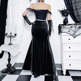 Autumn Fashion Sexy Hot Girl Long Dress Dark Gothic Temperament Slim Buttocks Fishtail Skirt