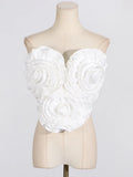 Zingj Wipe Breast 2024 Summer New Fashion Three-Dimensional Flower Splicing Design Advanced Sense Top