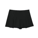 New Wide-Pleated Solid Color Fashionable Short Skirt