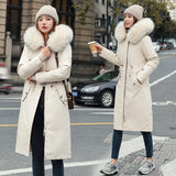 Long Two Wear Cotton Dress Korean Version Over The Knee Pie To Overcome The Slim Hair Collar And Velvet Padded Clothes Female 2023 Unloading Windbreaker-Outfit