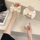 Zingj Flat-Soled Slippers Women Wear 2023 Summer New Korean Version Of Bowknot