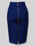 Colors XL XXL Sexy Solid Zipper Orange Blue Black Red White Pink Bandage Skirt Women Elastic Bodycon Summer Pencil Skirt 58cm 211-1-Outfit