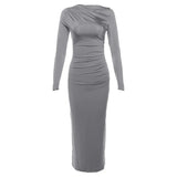 Zingj Autumn And Winter New Women's Fashion Round Collar Long Sleeve Slim Hip Pure