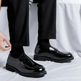 Zingj Wind Small Leather Shoes Male Design Sense Small Spring And Autumn Flat Shoes Black Lazy Foot Pedal
