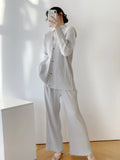 Folded HP Series 2025 Miyake Spring And Autumn Folded Women's Loose Folding Set Top Straight