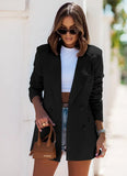 Zingj Women's Wear Station Autumn And Winter Street Solid Color Lapel Long Sleeve Small