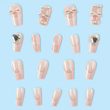 Zingj Ins Wind Short Wear Armor Pink Ballet Shoes French Nail Nail Love Glass Big Drill Nail