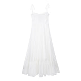 / Summer 2024 New European Station Laminated Poplin Dress Ladies' White Skirt