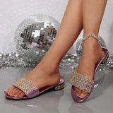Cool Slippers Women 2025 Summer New Korean Version Of The Fashion Diamond Leisure Toe Ins